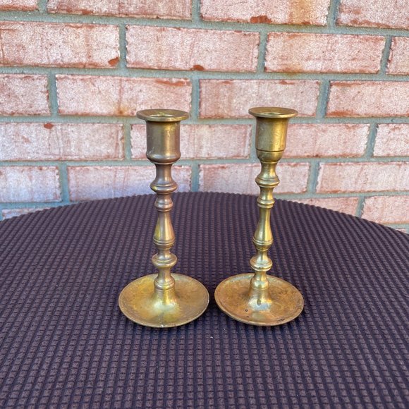 Pair of Vintage Brass Candleholders